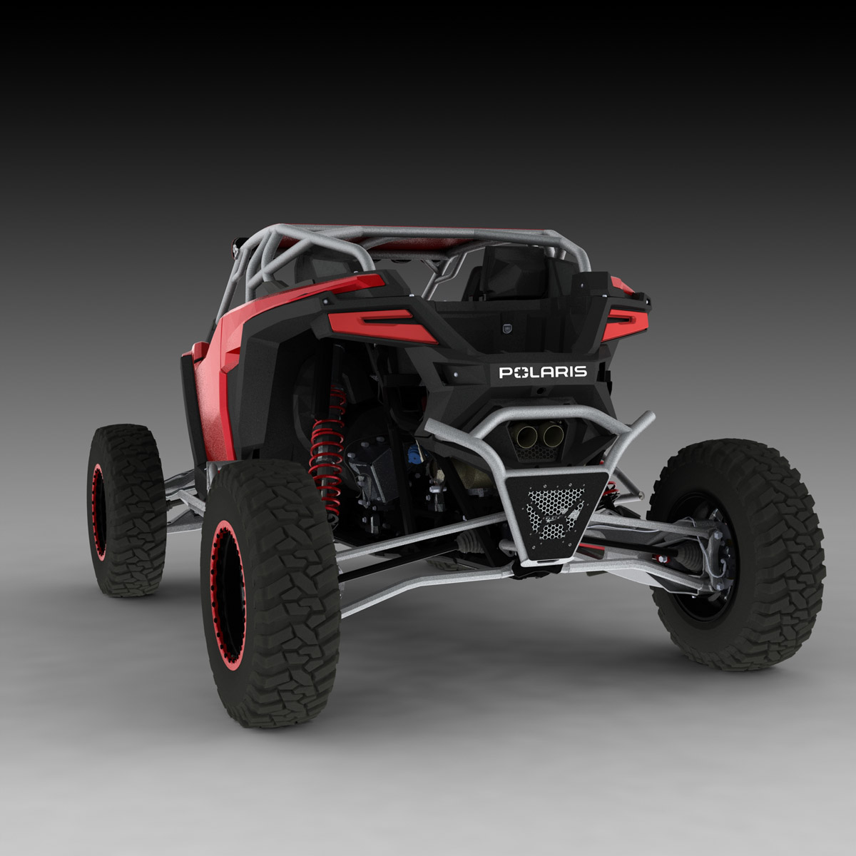 rzr pro r rear bumper in silver