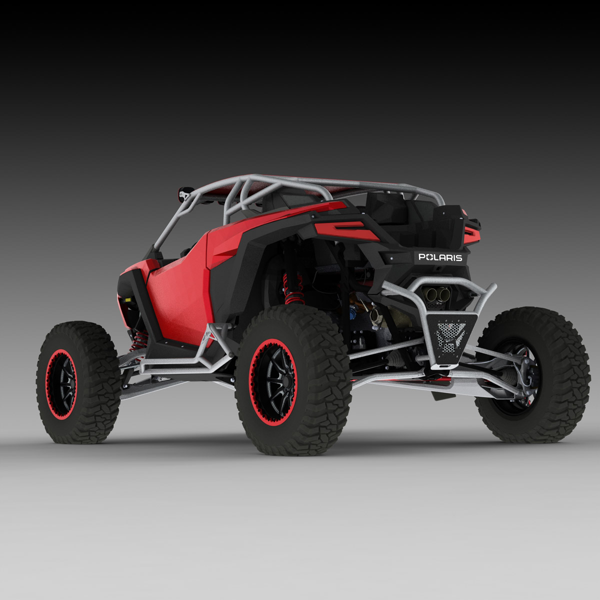 rzr pro r rear bumper in silver