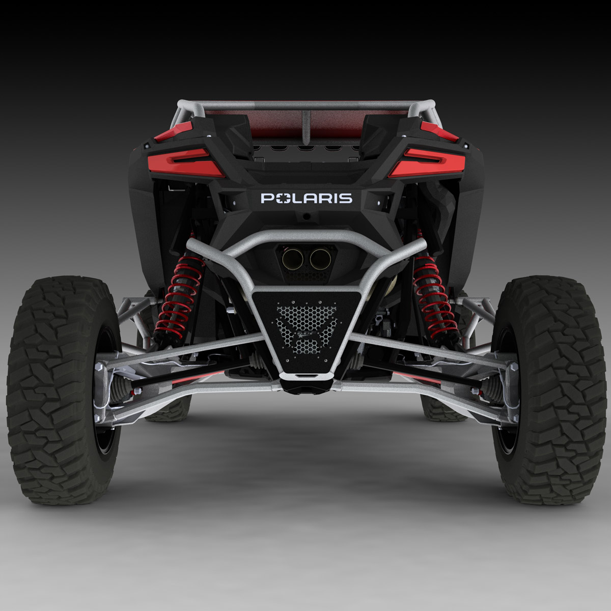 rzr pro r rear bumper in silver